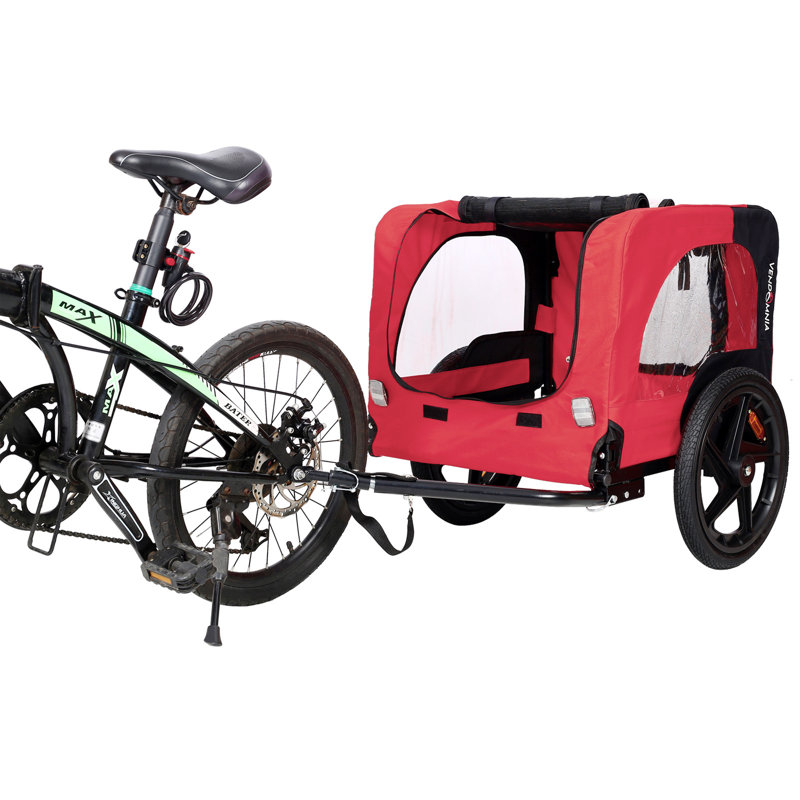 Ikkle Bike Dog Trailer, Heavy Duty Foldable Pet Stroller Dog Carriers